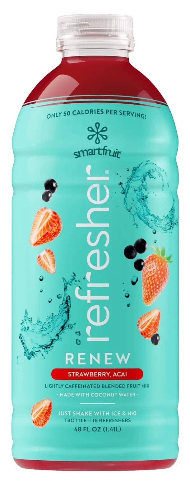 Smartfruit Refresher Renew (Strawberry, Acai) Six 48 oz Bottles