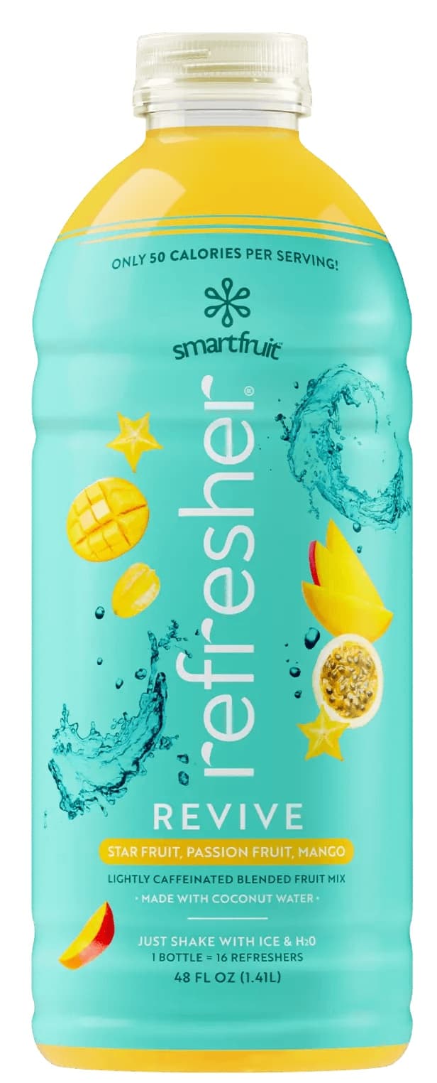 Smartfruit Refresher Revive (Starfruit, Passion Fruit, Mango) Six 48 oz Bottles