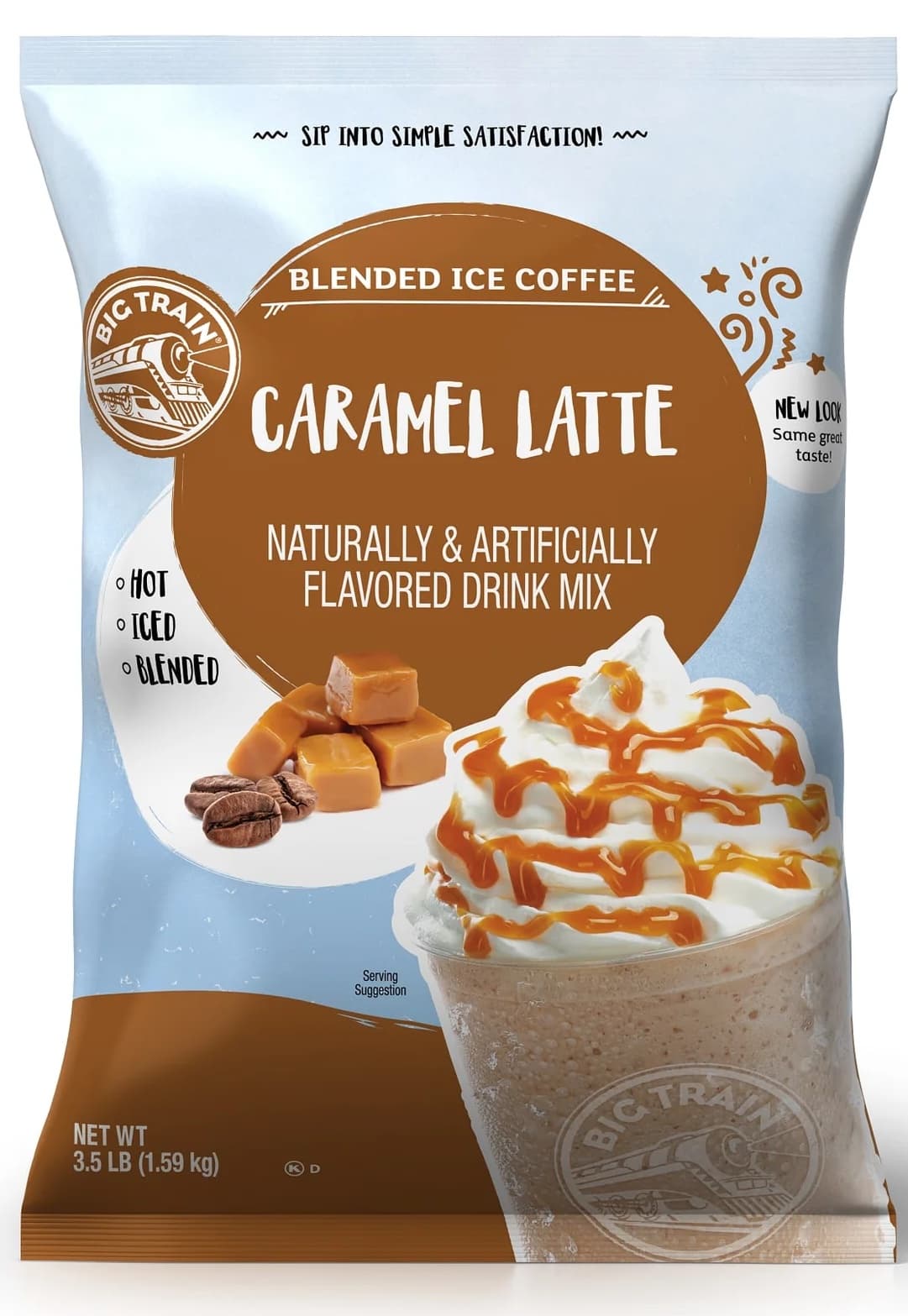 Big Train Caramel Latte Blended Ice Coffee Five 3.5 lb. Bags
