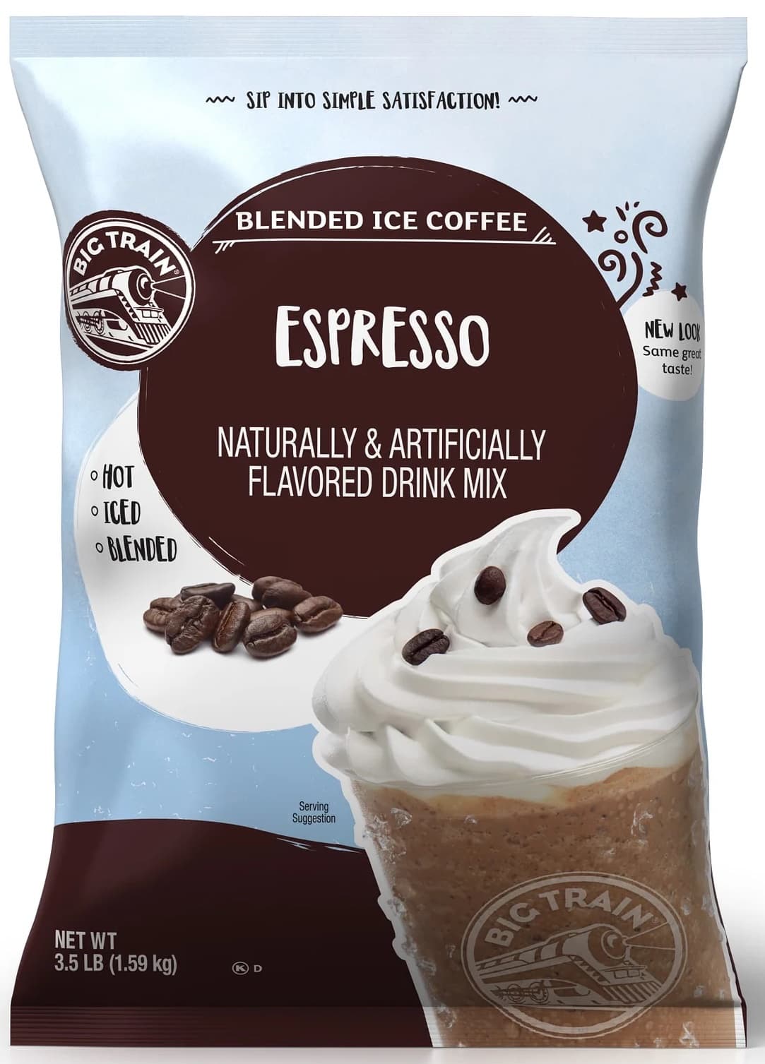 Big Train Espresso Blended Ice Coffee Mix, 3.5 lb Bag (Case of 5) - Frappe Base, Just Add Ice