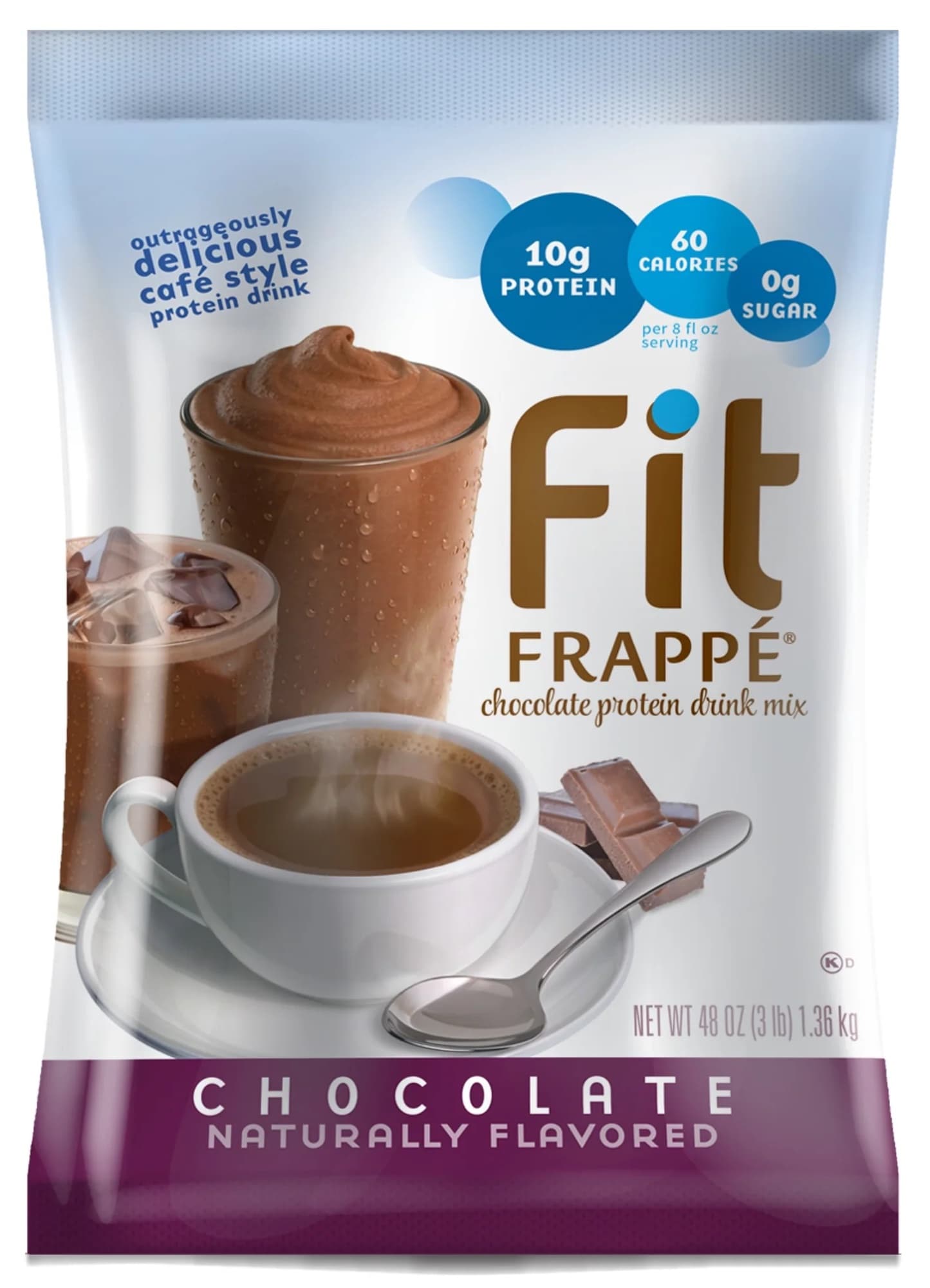 Big Train Fit Frappe Chocolate Protein Beverage Mix Four 3 lb. Bags