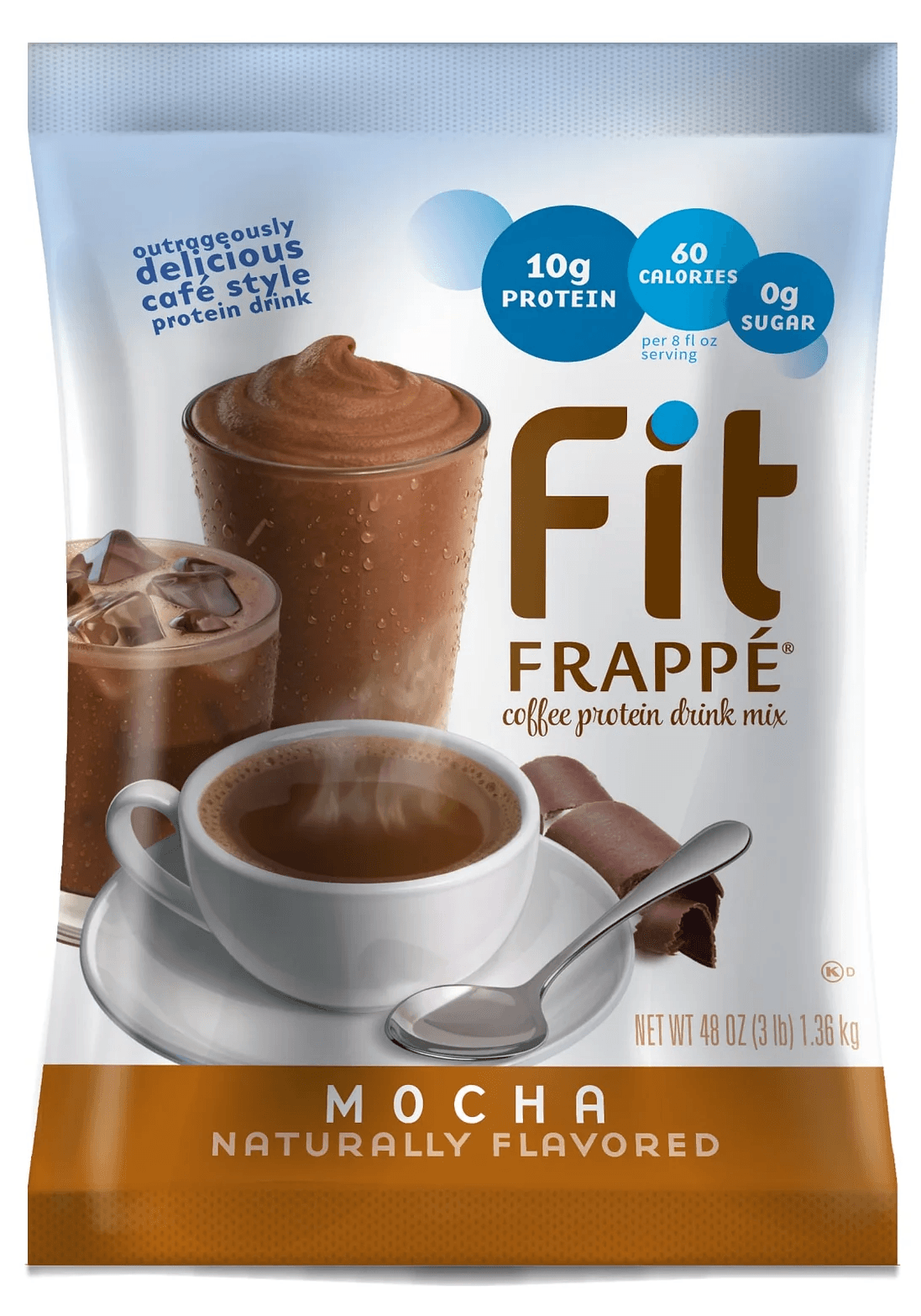 Big Train Fit Frappe Mocha Protein Beverage Mix Four 3 lb. Bags