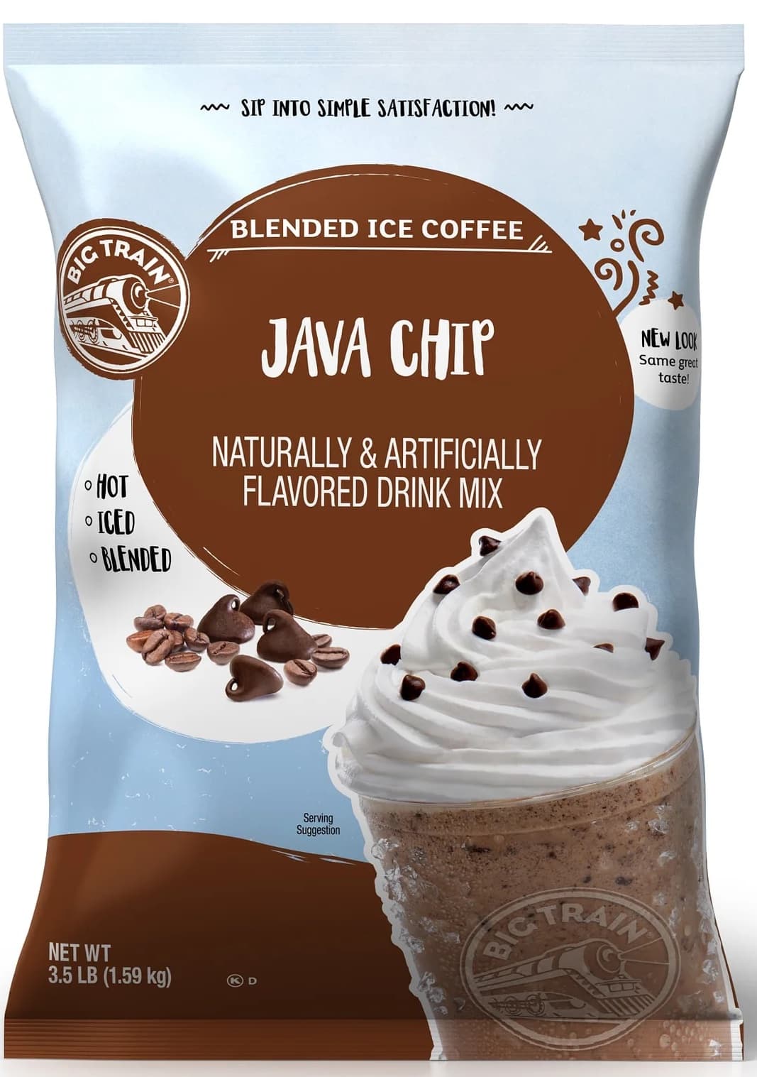 Big Train Java Chip Blended Ice Coffee Beverage Mix Five 3.5 lb. Bags