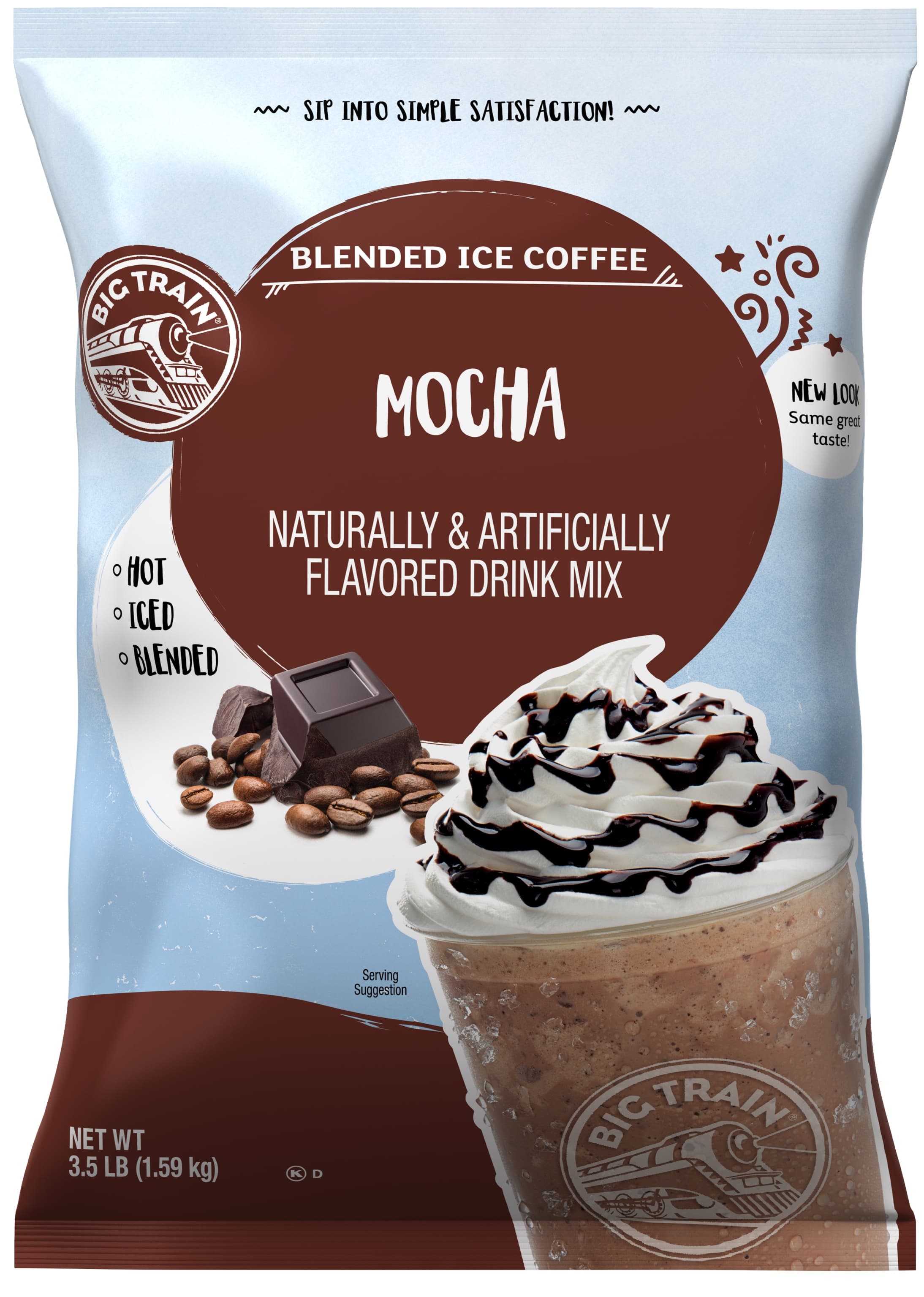 Big Train Mocha Blended Ice Coffee Beverage Five 3.5 lb. Bags