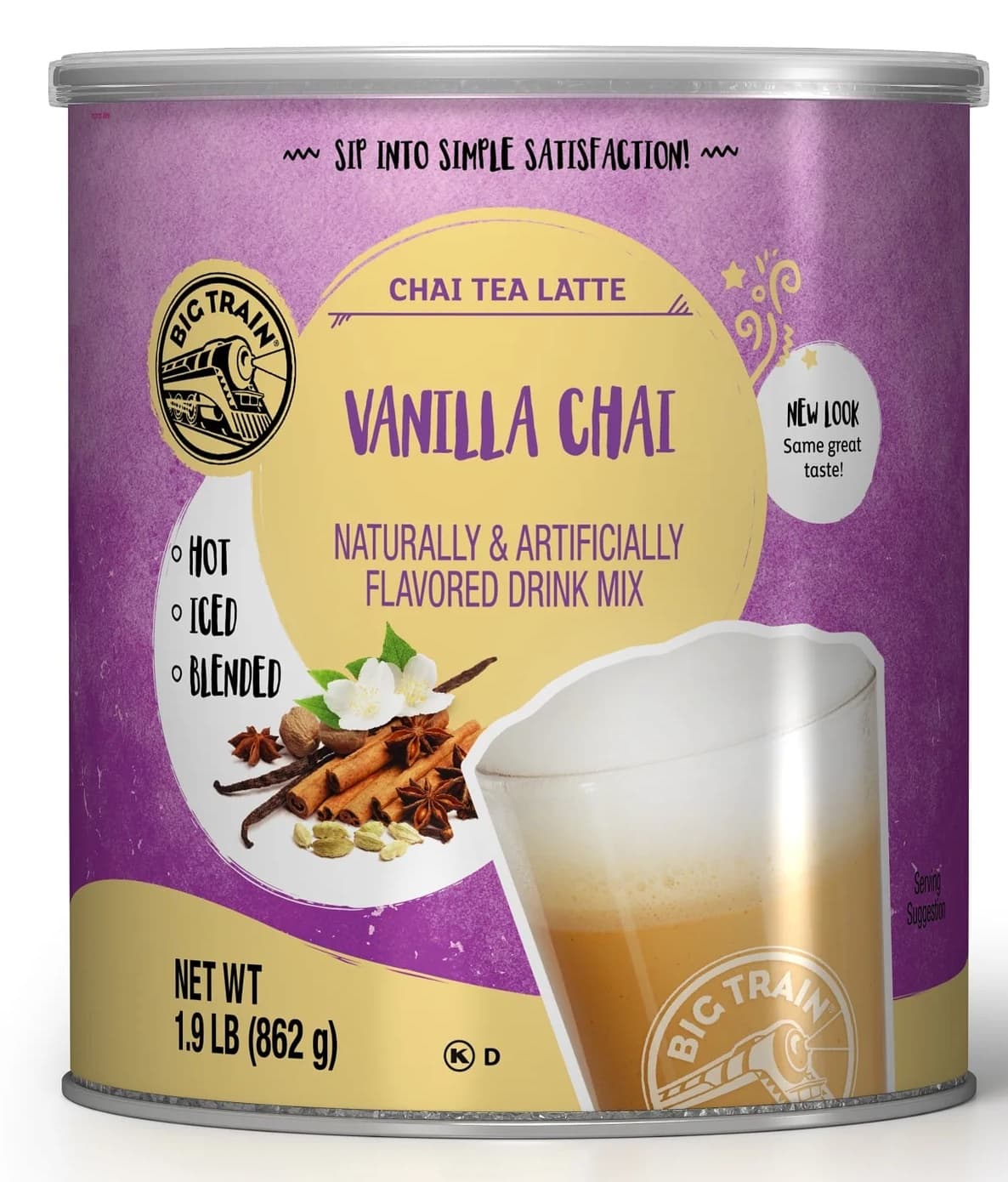 Big Train Vanilla Chai Tea Latte Mix Six 1.9 Lb. Cans
