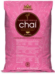 David Rio Flamingo Vanilla Decaffeinated Sugar-Free Chai Mix, 3 lb Bag (Case of 4) - Sugar-Free Chai