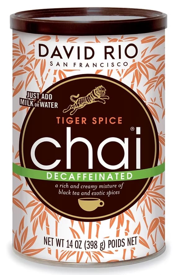 David Rio Tiger Spice Decaf Chai Tea Six 14 oz Canisters