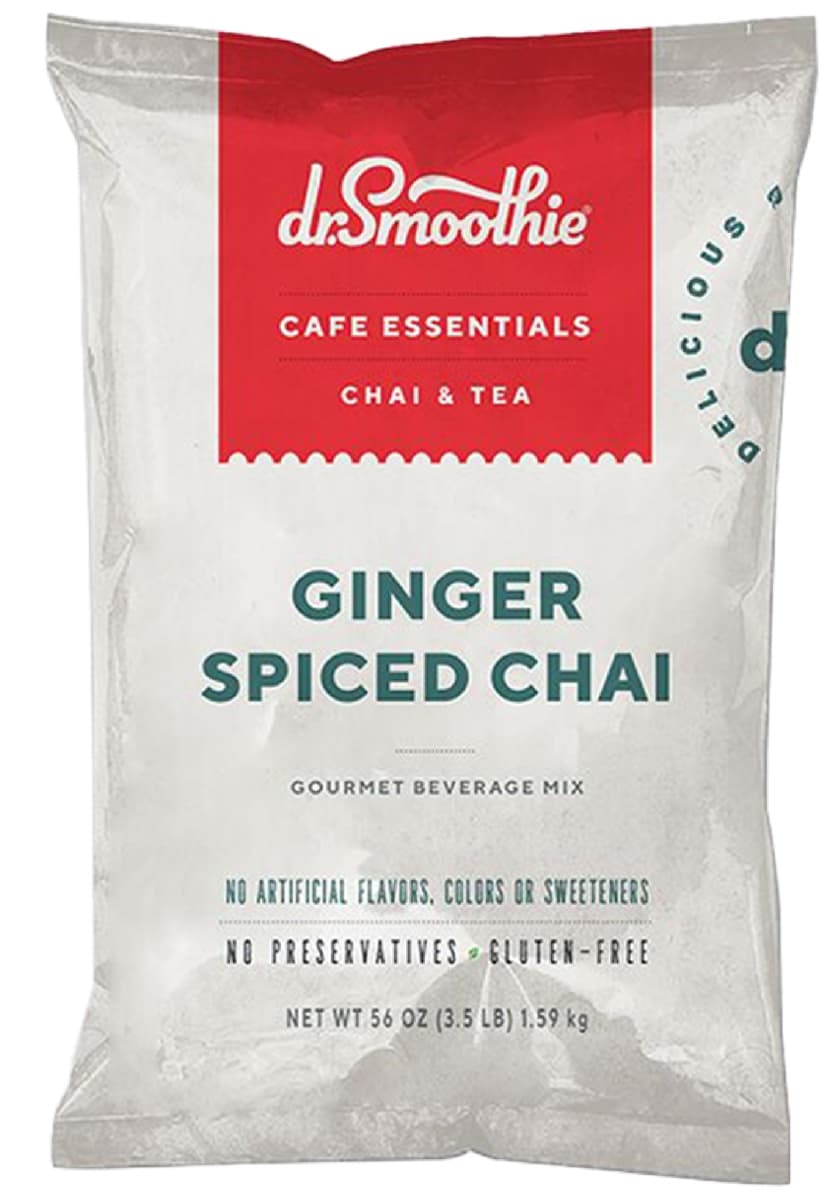 Dr. Smoothie Cafe Essentials Gourmet Beverage Mix Ginger Spice Chai Five 3.5 Lb. Bags