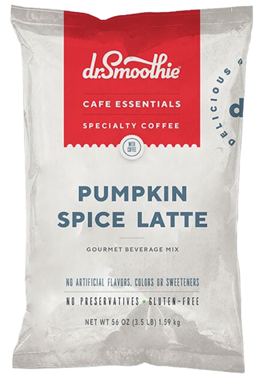 Dr. Smoothie Pumpkin Spiced Latte Mix, 3.5 lb Pouch (Case of 5) - Fall Seasonal Latte Line