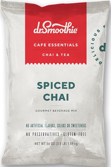 Dr. Smoothie Cafe Essentials Gourmet Beverage Mix Spiced Chai Five 3.5 Lb. Pouches