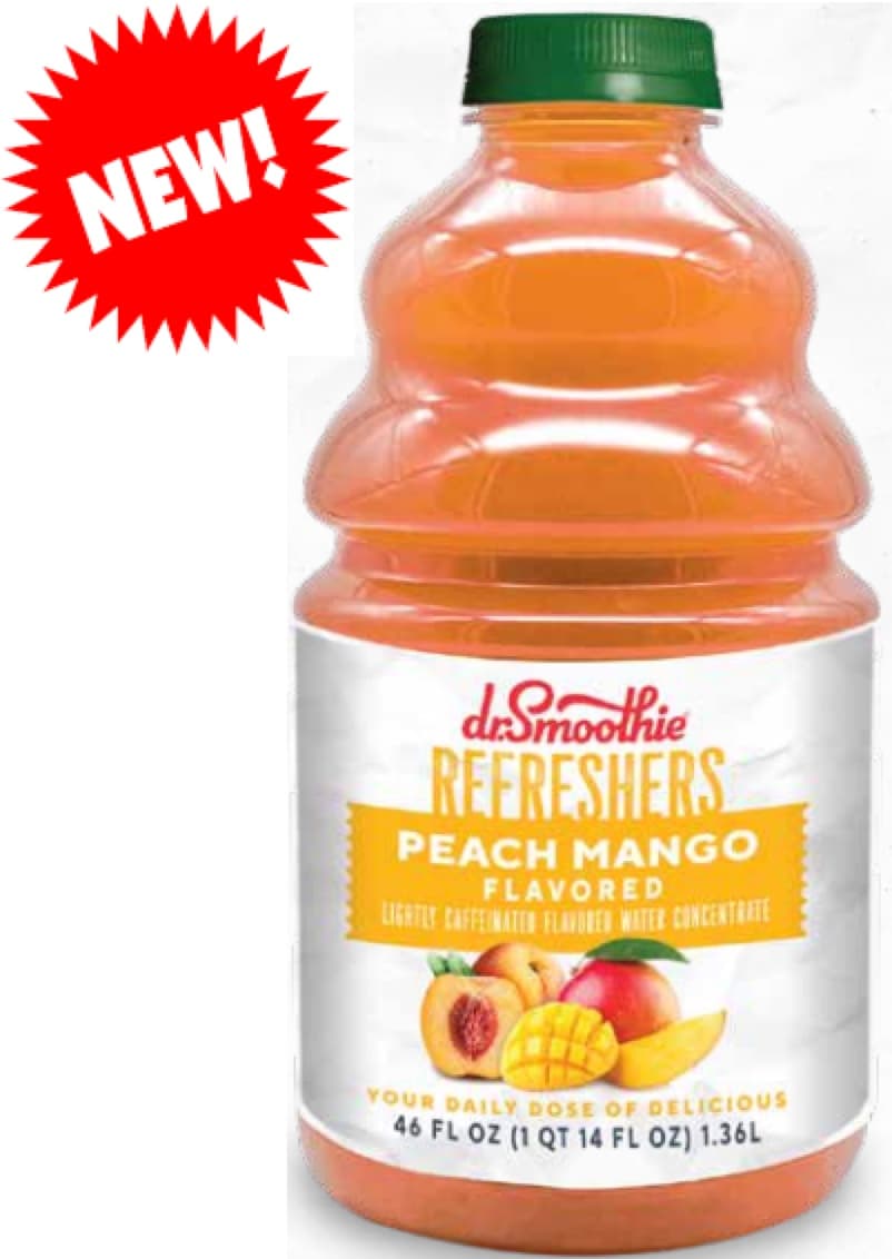 Dr. Smoothie Refreshers Peach Mango Six 46 Oz. Bottles