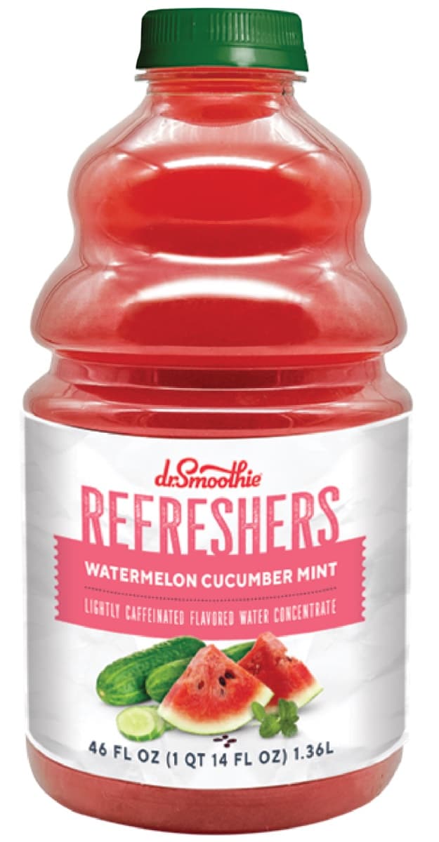 Dr. Smoothie Refreshers Watermelon Cucumber Mint Six 46 Oz. Bottles