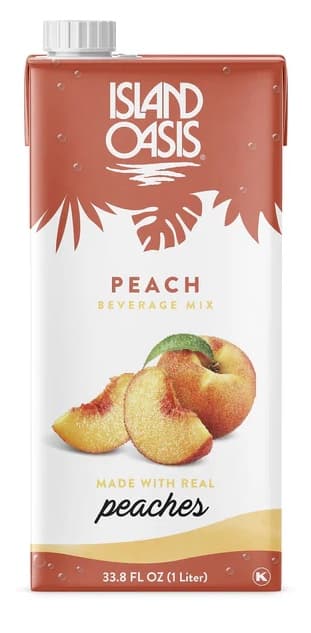 Island Oasis Aseptic Peach Puree Twelve 1 Liter Cartons
