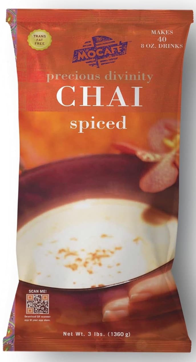 MOCAFE Precious Divinity Spiced Chai Mix, 3 lb Bag (Case of 4) - Darjeeling Tea & Wildflower Honey