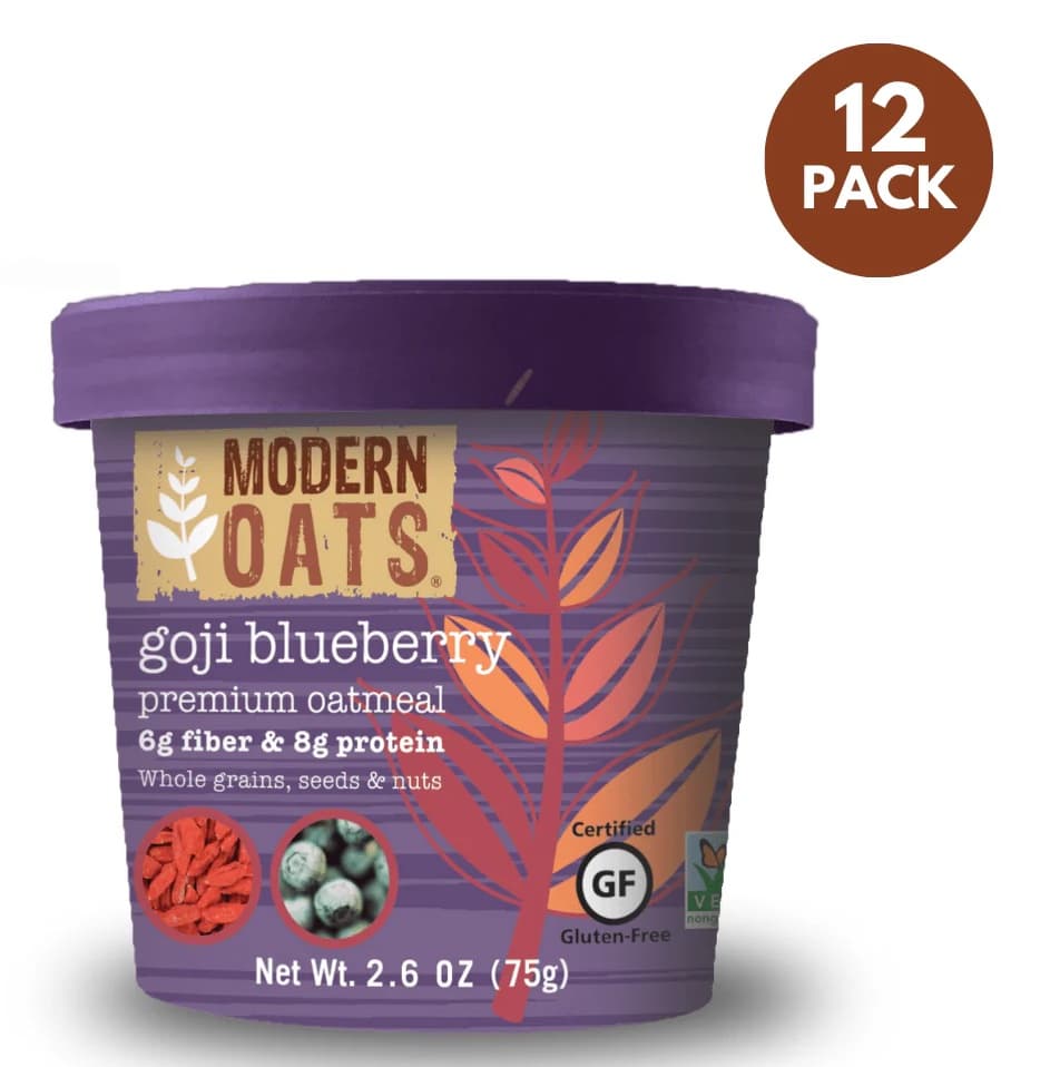 Modern Oats All Natural Oatmeal Cups, Goji Blueberry 2.3 Ounce Cup (Pack of 12)