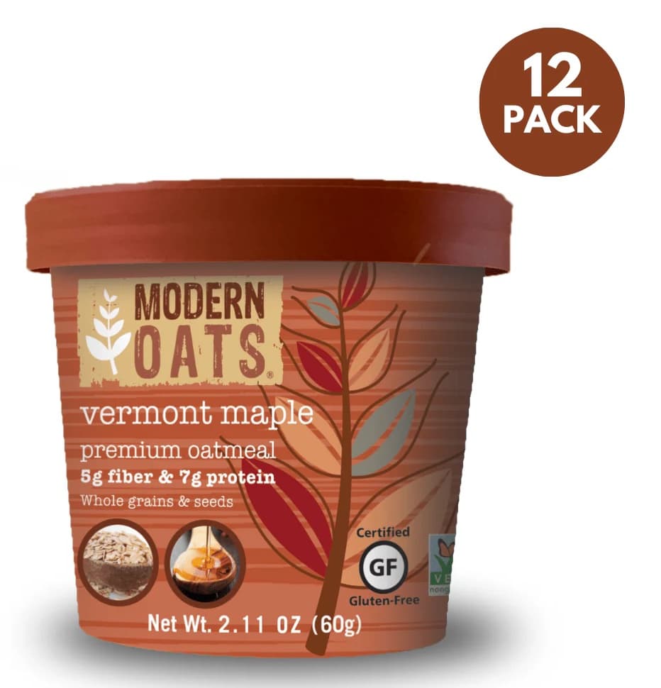 Modern Oats All Natural Oatmeal Cups, Vermont Maple, 2.11 Ounce Cup (Pack of 12)
