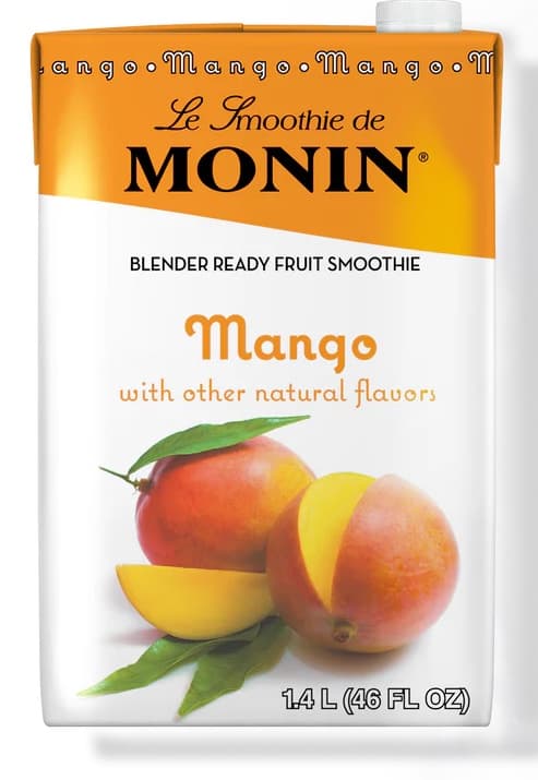 Monin Mango Fruit Smoothie Mix, 46 oz Carton (Case of 6) - Pour, Blend, Serve