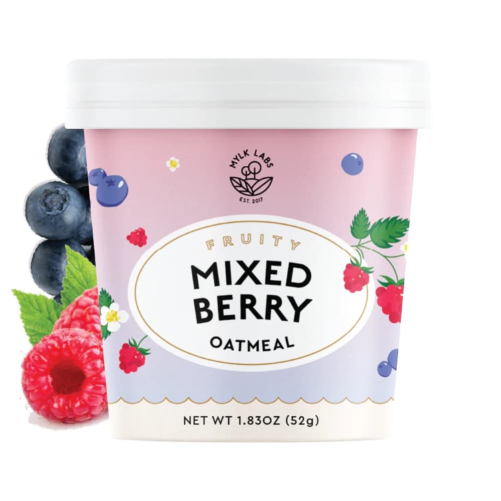 Mylk Labs Oatmeal Cup, Mixed Berry (6-Pack) - Grab-and-Go, Just Add Hot Water
