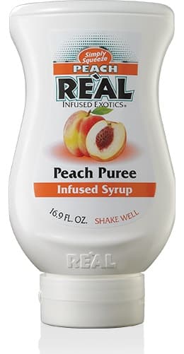 Real Infused Peach Syrup Six 16.9 Oz. Squeeze Bottles