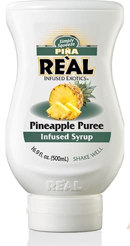 Real Infused Pineapple Syrup Six 16.9 Oz. Squeeze Bottles
