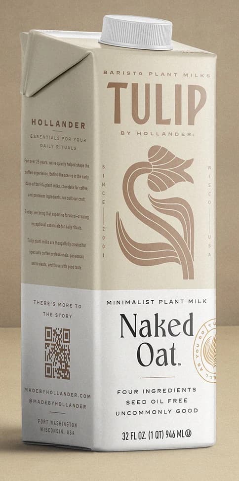 Tulip by Hollander Naked Oat Milk Twelve 32 Oz. Containers